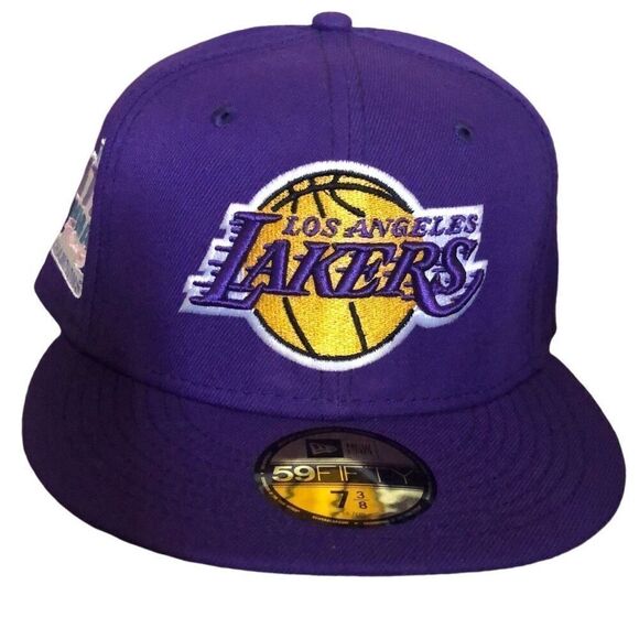 New Era Los Angeles Lakers Pop Sweat 59FIFTY Fitted Cap Hat Size 7 3/8 - Picture 1 of 5